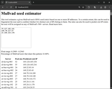 Mullvad exit IPs as a fingerprinting vector