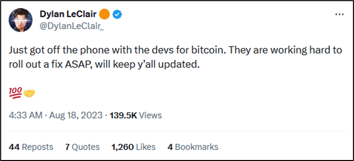 There is no one to complain to when Bitcoin price drops. Apt for “can devs do something” jokes
