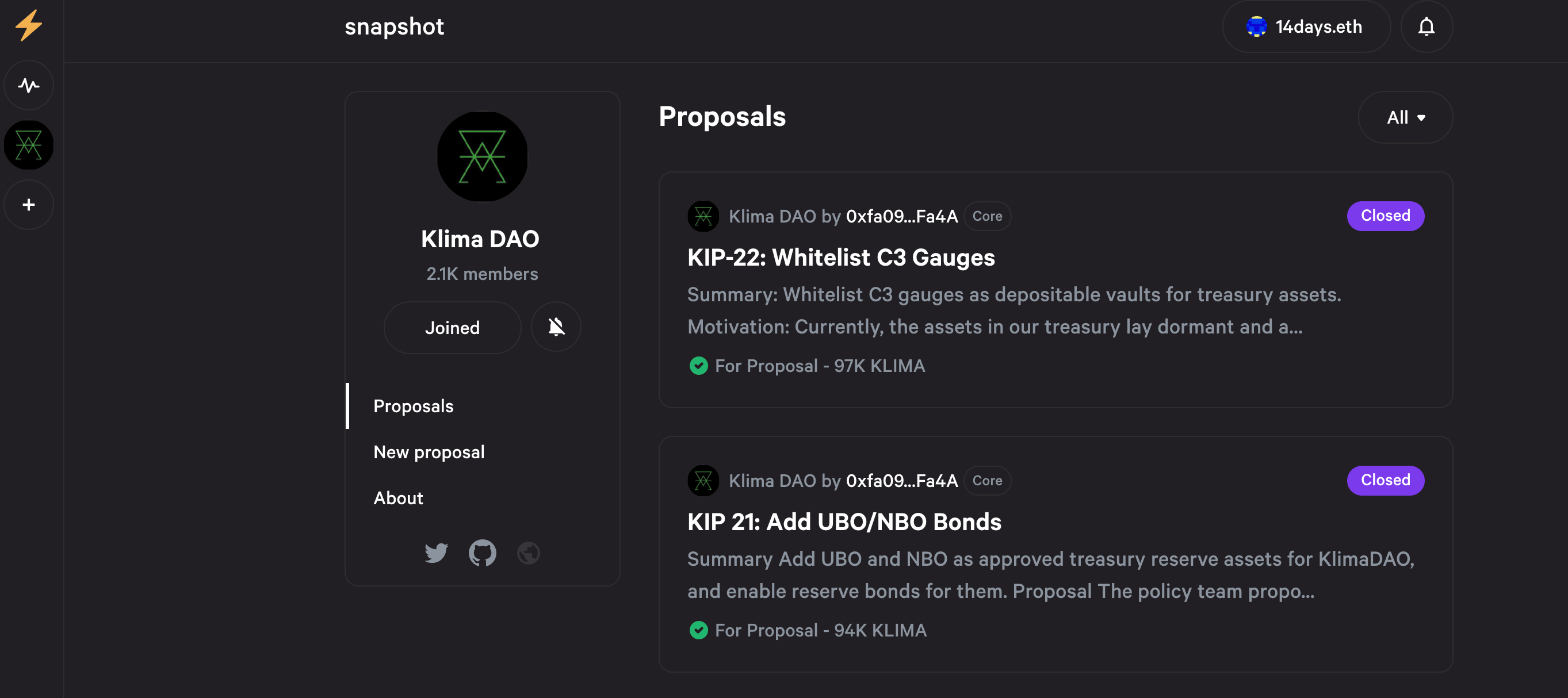 Day 9: Vote on a DAO governance proposal with Snapshot