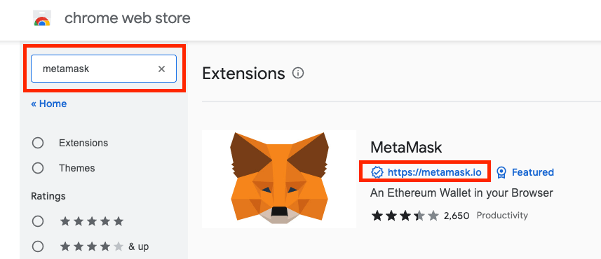 Searching For MetaMask