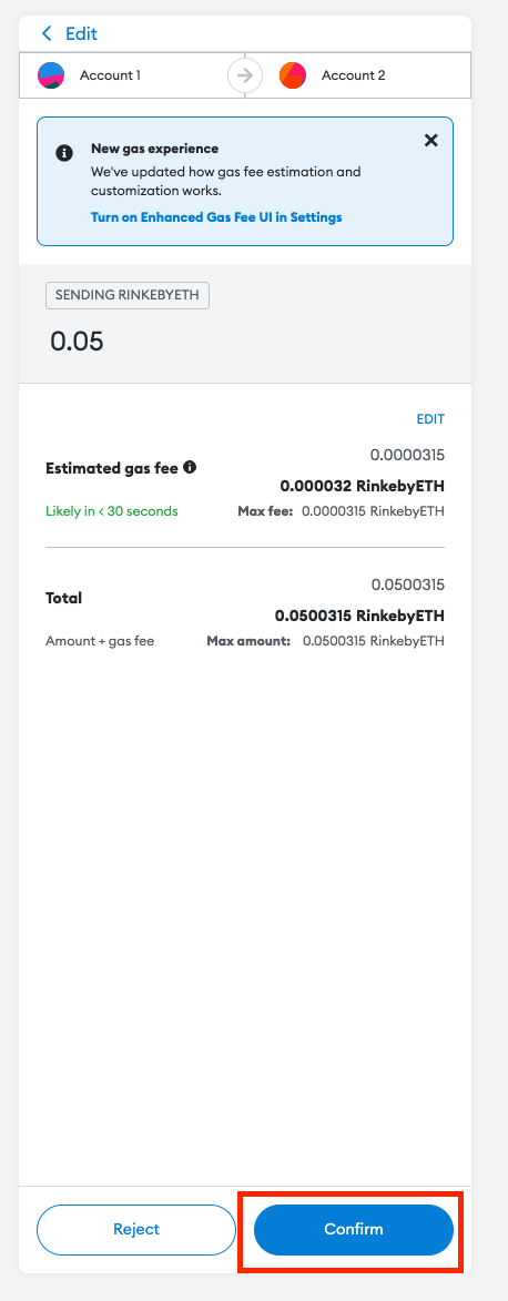 Confirm Transaction