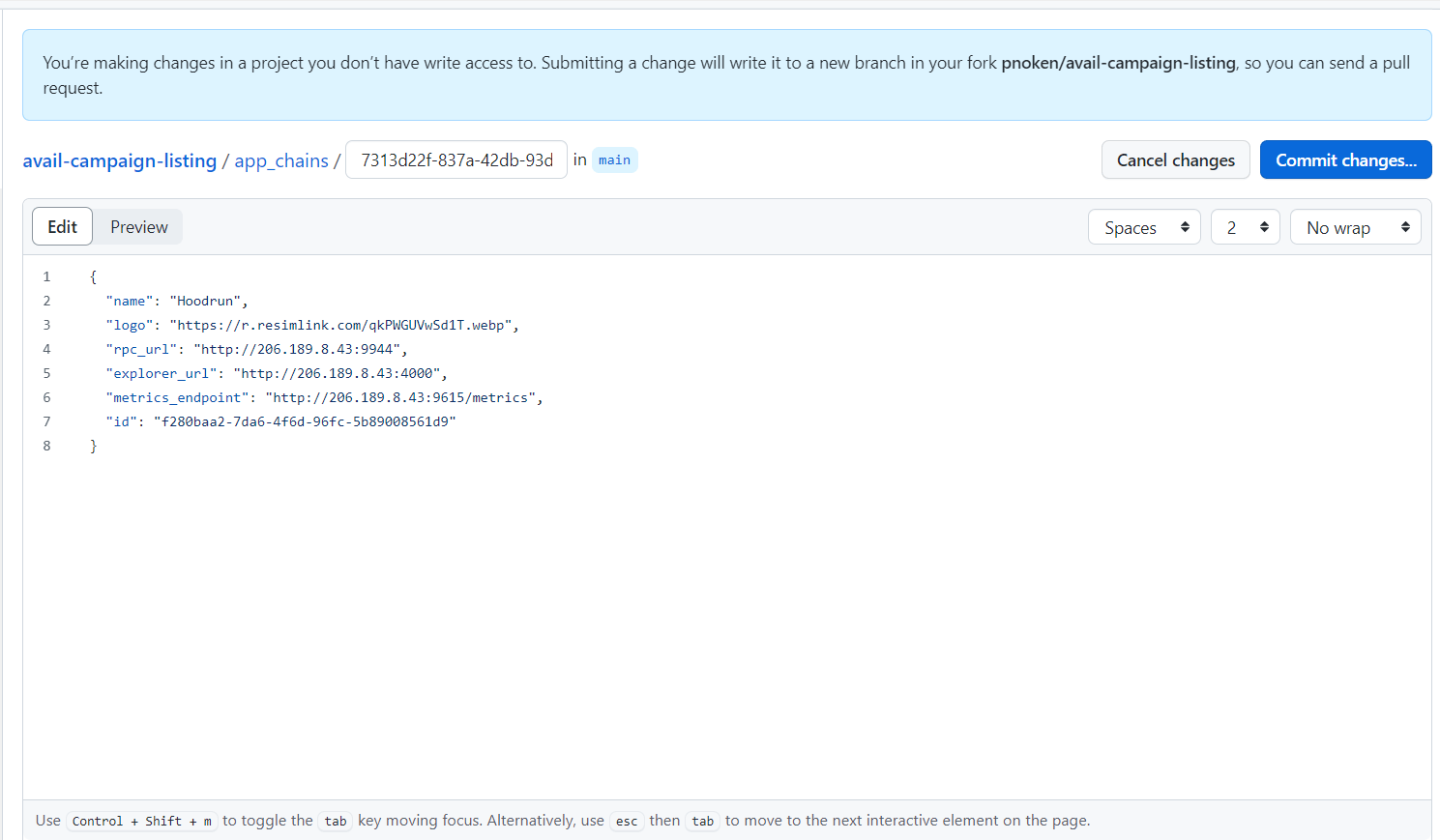 Paste sample content in file
