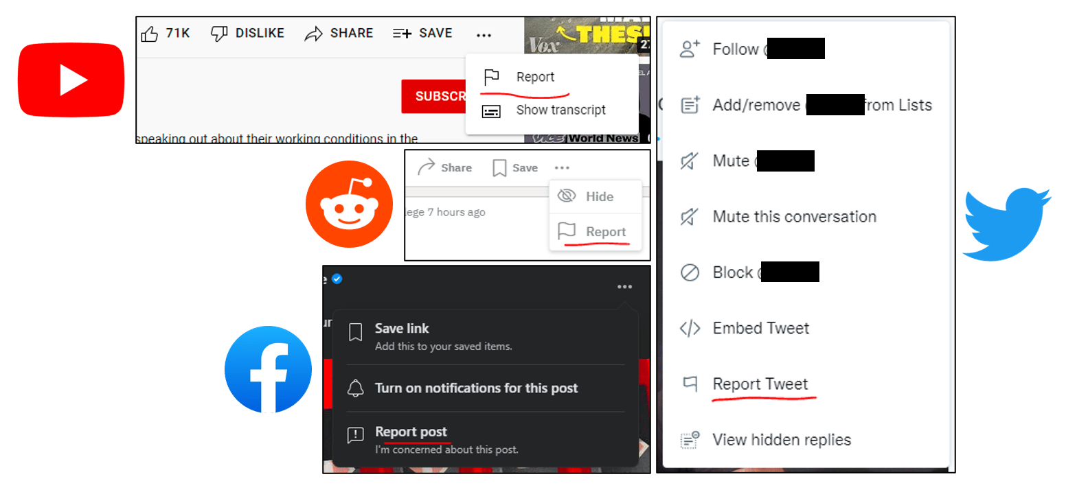 When a user reports anything, it goes through an automatic or manual review process