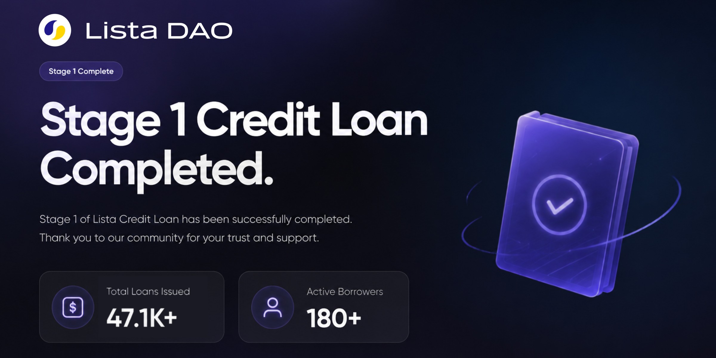 Cover image for Lista Credit Phase 1 Has Concluded