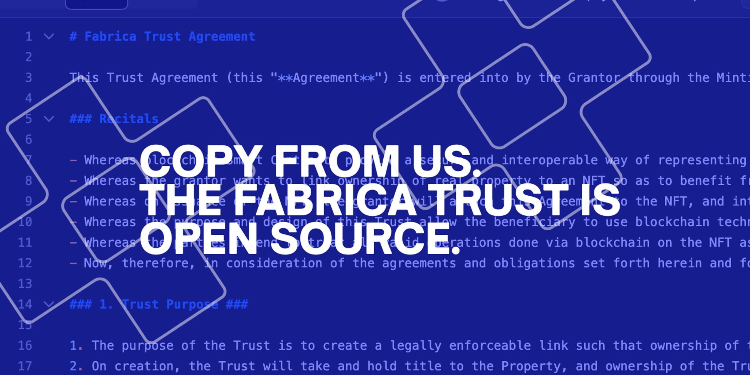 Cover image for Copy from us. The Fabrica Trust is open source.