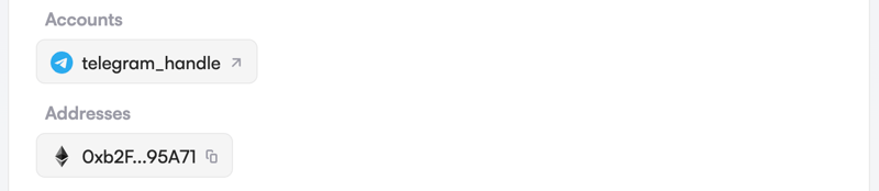 Telegram handle in profile