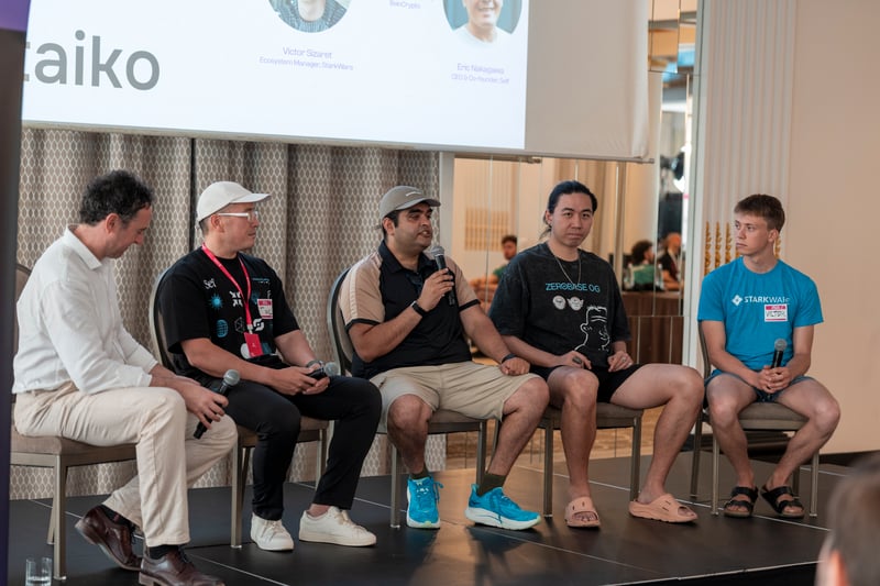 Shiv Sankar (Boundless), Gink Chen (ZeroBased), Victor Sizaret (StarkWare), Eric Nakagawa (Self), Brian McGleenon (BeinCrypto)