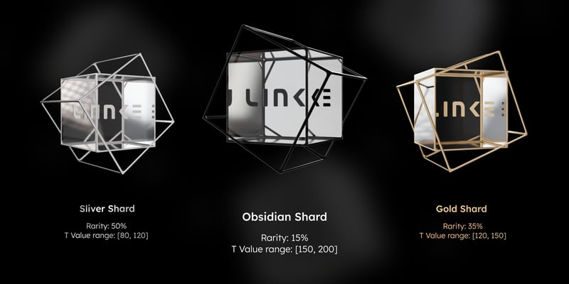 The Shards in different rarities with different T Value ranges