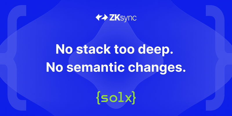 Cover image for solx Beta: No stack too deep. No semantic changes.