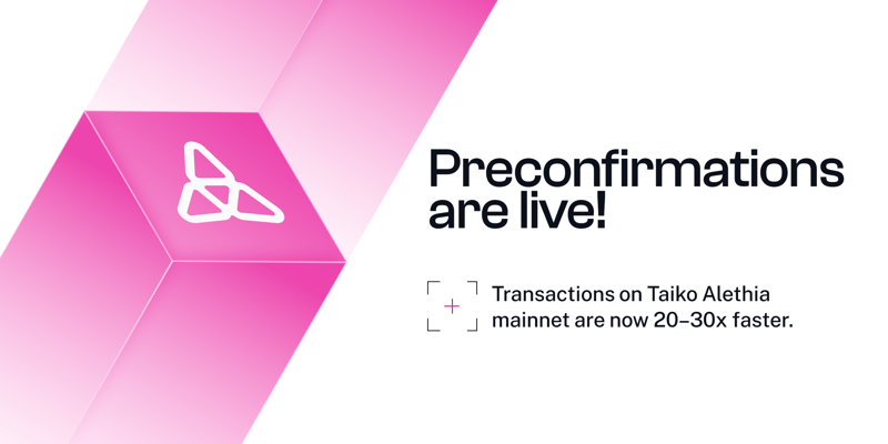 Cover image for Preconfirmations Are Live on Taiko Mainnet. A New Era Begins!