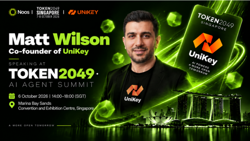 Cover image for Shining at TOKEN2049 Singapore: AI Access Network UniKey Becomes Official Partner of AI Agent Summit, Co-Founder Matt Wilson to Deliver Keynote Speech